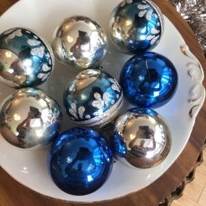 Blue/Silver/Blue Vintage Ornaments